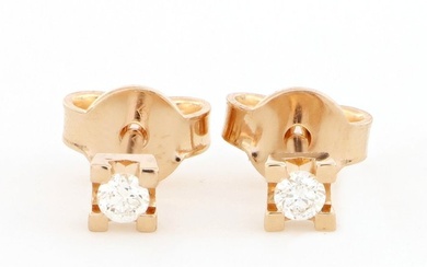 Pink gold - Earrings - 0.10 ct Diamond