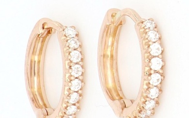 Pink gold - Earrings - 0.20 ct Diamond