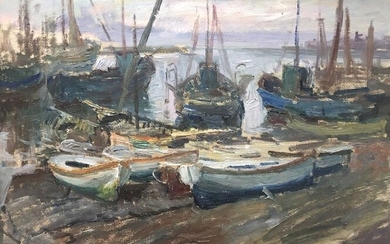 Placido Errico (Napoli 1909 – 1983) - Marina con barche