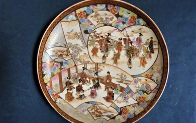 Plate, ornamental dish - Satsuma - Ceramic - Japan - Meiji period (1868-1912)