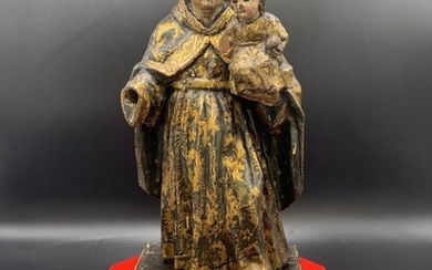 Polychrome Sculpture of Saint Anthony Carrying Jesus