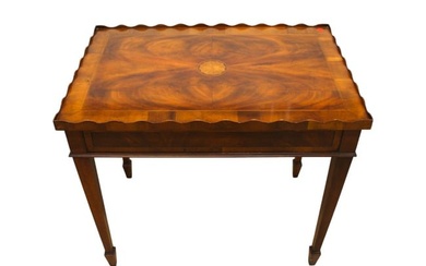 Quality inlaid burl mahogany tea table