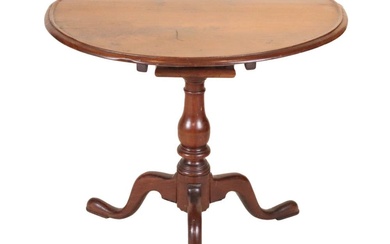 Queen Anne Walnut Dish-Top Birdcage Table