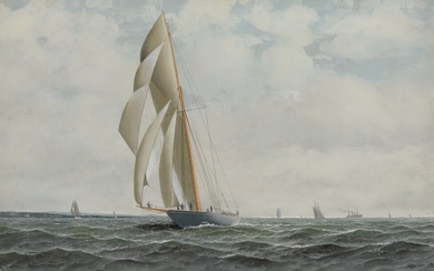 Racing Yacht in New York Harbor, Antonio Jacobsen