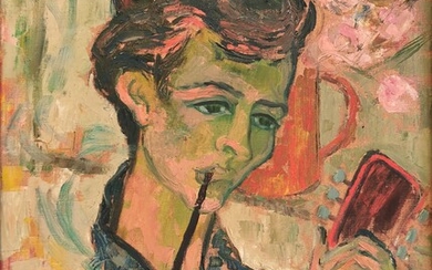 René VOS (XXe siècle) Portrait de jeune... - Lot 21 - STEFFEN’S Enchères Rambouillet