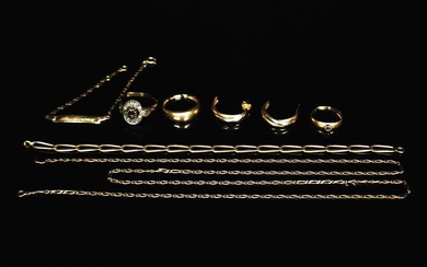 Réunion de bijoux en or comprenant deux boucles... - Lot 221 - Métayer-Mermoz Maison de Ventes aux Enchères Nevers