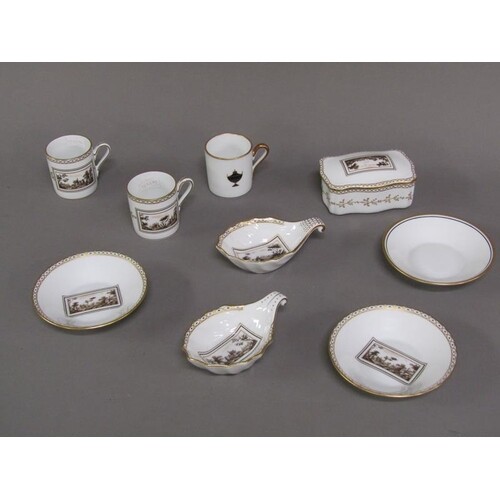 Richard Ginori porcelain wares comprising three coffee cans ...