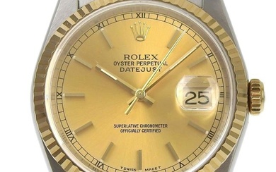 Rolex Datejust Automatic Champagne Gold Dial 16233 T Number Unisex Watch