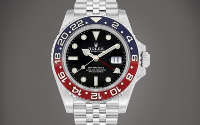 Rolex GMT-Master II "Pepsi", Reference 126710BLRO | A stainless steel dual time zone wristwatch with date and bracelet, Circa 2021 | 勞力士 | GMT-Master II "Pepsi" 型號126710BLRO | 精鋼兩地時間鏈帶腕錶，備日期顯示，約2021年製