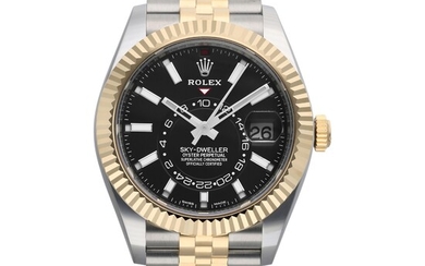 Rolex Reference 326933 Sky-Dweller | A yellow gold and stainless steel automatic wristwatch with annual calendar, dual time zone and bracelet, Circa 2021