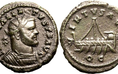 Roman Empire Allectus AD 293-296 BI Quinarius Good Very Fine