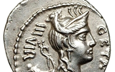 Roman Empire. C. Hosidius C.f. Geta, 64 BC. AR Denarius,Rom, DIANA, EBER, Jagdhund