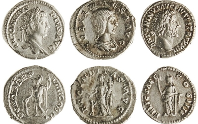 Roman Imperial. Trio of AR Denarii. Antoninus Pius (138-161). Laureate head right/ Felicitas st...