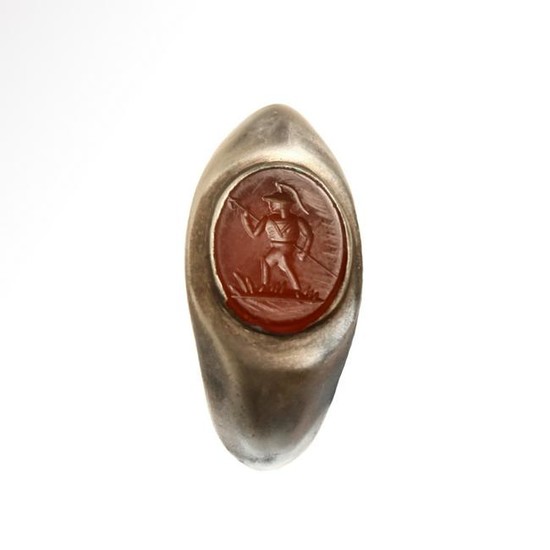 Roman Silver Ring with Jasper Intaglio, c. 1st Century