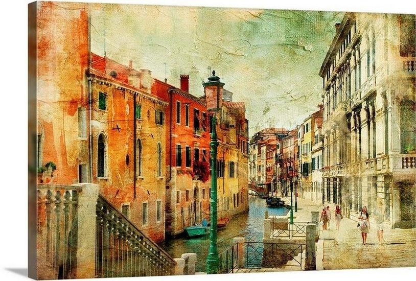 Romantic Venice Canvas Reproduction by L Maugli