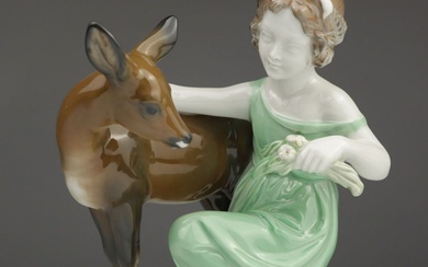 Rosenthal - Figurine - marque verte, département artistique, peint à la main, 1x groupe de...