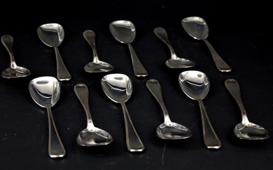 SCHIAVON - English Collection, ice cream spoons (12) - .800 silver - Italy - 1960