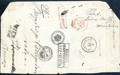 STATO PONTIFICIO-FELDPOST IMPERO AUSTRIACO ROMANIA-GERMANIA 1856 - Ricevuta di ritorno...