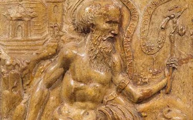 STUCCO RELIEF DEPICTING SAINT JEROME Germany or Flanders, 16th century.