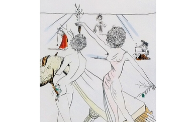 Salvador Dalí, 1904 Figueres – 1989 ebenda, Blumenfrau am Flügel – Femme-fleurs au piano, 1969/70
