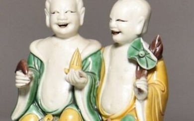 Sculpture - Porcelain - HoHo brothers - China - Kangxi (1662-1722)