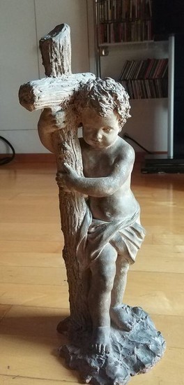 Sculpture, San Giovannino (1) - Baroque style - Terracotta - Second half 19th century