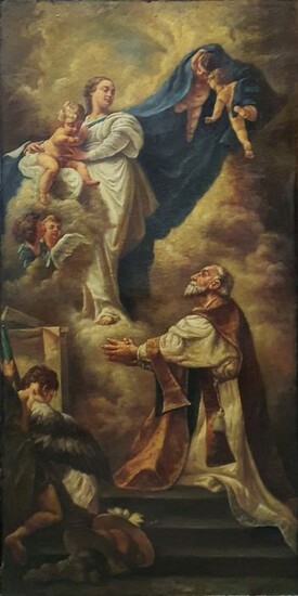 Scuola italiana del XIX secolo - Apparizione della Madonna a San Filippo Neri