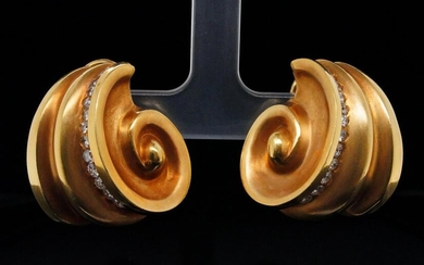 SeidenGang 1.00ctw Diamond and 18K Swirl Earrings