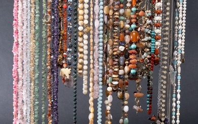 Semi Precious Stone Jewelry Collection Over 60 Amethyst Pearls etc