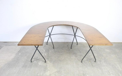 Semicircle Modern Desk Table by Sarreid Ltd.,Iron Legs