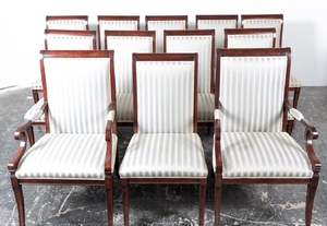 Set, 12 Karges Upholstered Dining Chairs