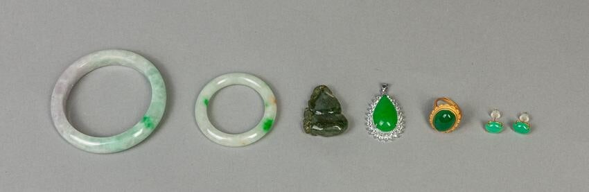 Set Estate Chinese Jade/Stone Jewelry