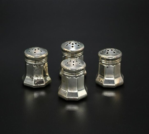 Set of 4 Sterling Silver Cartier Salt & Pepper Shakers