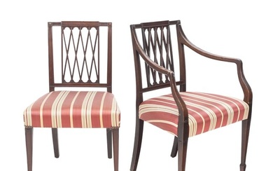 Set of Ten Regency Style Mahogany Dining Chairs