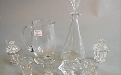 Seven Piece Lot of Baccarat, to include a decanter, a
