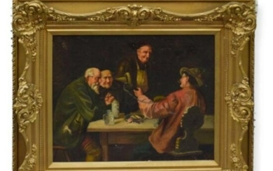 Signed Golino Oil on Canvas Interior Scene
