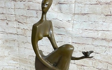 Sitting Abstract Figure Bronze Sculpture