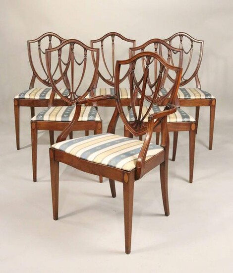 Six Federal Style Mahogany Shield Back Chairs