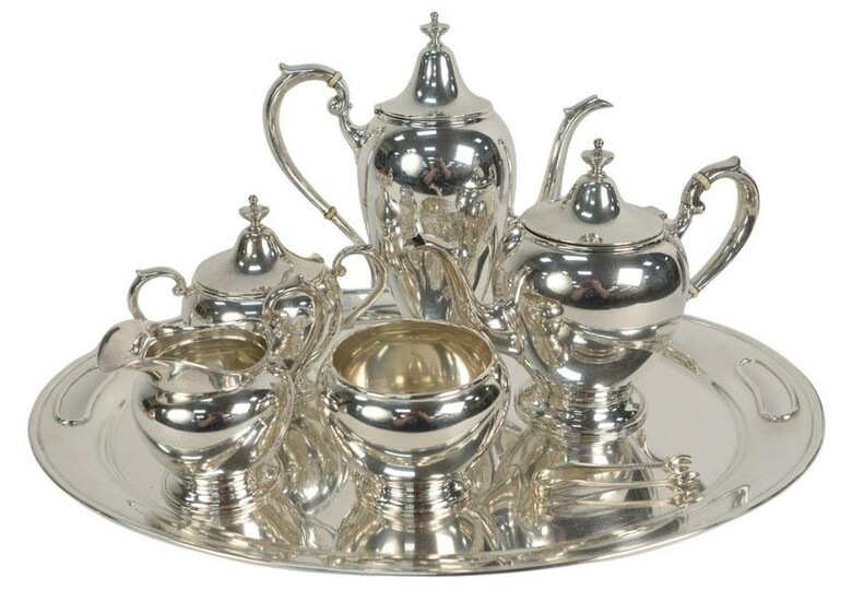 Six Piece Sterling Silver Gorham Tea and Coffee Set in