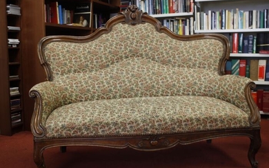 Sofa - Louis XV Style - Textiles, Walnut - 19th century