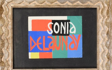 Sonia DELAUNAY (1885-1979) Deux oeuvres : 1/ "Rythme coloré", dessin aux crayons de couleur, inscription...