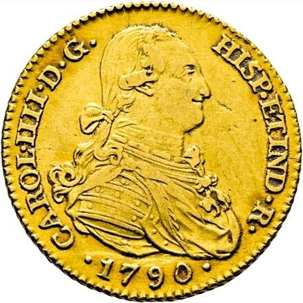 Spain - 2 escudos - Carlos IV (1788-1808) 1790 - Madrid. Ensayador M·F - Gold