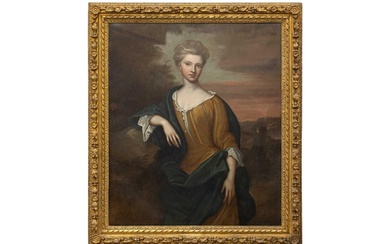 Suiveur de Peter Lely (hollandais-anglais, 1618 - 1680), Portrait de trois-quarts d'une dame en robe...
