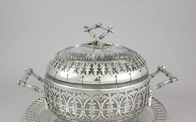 Sweetmeat basket (3) - .950 silver, crystal - Joseph Alexandre Martel - France - Early 20th century