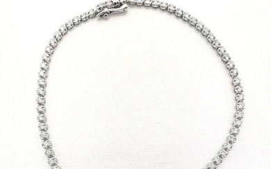 Tennis bracelet - 18 kt. White gold - 2.16 tw. Diamond (Natural coloured)