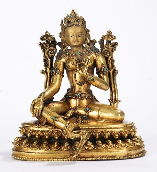 Tibetan Gilt Bronze Tara Figure