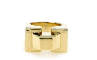 Tiffany & Co 18K YG Out of Retirement Block Ring