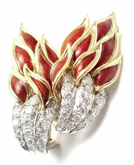 Tiffany &Co Schlumberger Flame 18k Yellow Gold Diamond