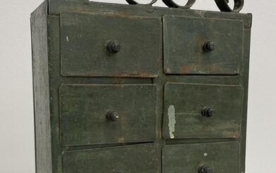 Tin Spice Chest in Original Paint