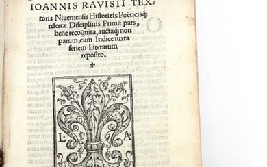Tixier de Ravisy - Officinae Ioannis Ravisii Textoris Nivernensis historicis Poëticis referrae disciplinis - 1541